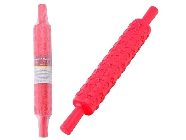 Скалка фигурная Сердечки DA80-270